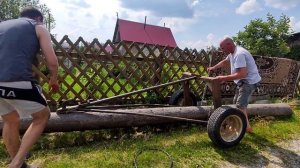Мотороллер Муравей ? везёт бревно 7 метров.