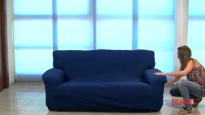 Примерка чехла на двухместный диван