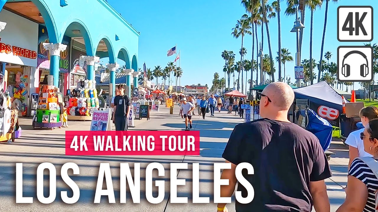 Лос-Анджелес, Калифорния Пешеходная экскурсия по Лос-Анджелесу в формате 4K - 4-часовая прогулка