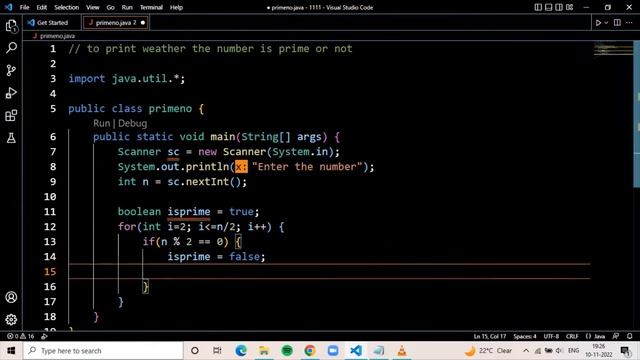 Java loops | write a programe to print weather the number is prime or not | #15 смотреть онлайн