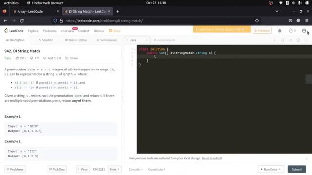 LeetCode 942 : DI String Match | Solution in JAVA смотреть онлайн