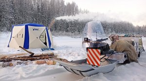 В -30 ВЗЯЛИ ПАЛАТКУ И НА РЕЧКУ! ЖИВЕМ НА ЛЬДУ. ЛОВИМ  НА ЖЕРЛИЦЫ. РОЖДЕСТВО В ТАЙГЕ.