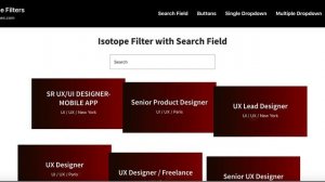 Isotope Filter with Search Field for WordPress Categories