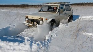 на ниве по снегу. самоблоки.
