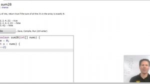 CodingBat Java Array-2 sum28