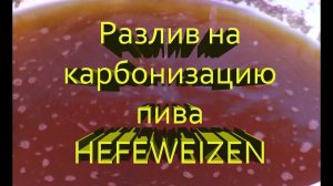 Разлив на карбонизацию легендарного не фильтрованного пива HEFEWEIZEN.