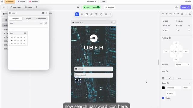 Blup Academy #4 | Uber's Login Page in Blup: Rectangle Text & Widget Tutorial | Blup Editor