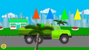 Машинки, cars. Салатовый грузовик. Изучение цвета, фигур, пазл. Развивающие мультики для детей