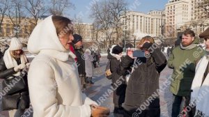 Акция жен мобилизованных в центре Москвы 10.02.2024