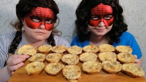 АСМР ИТИНГ Жюльен с грибами в тарталетках (Звуки Еды) ASMR EATING No Talking МУКБАНГ не Болталка