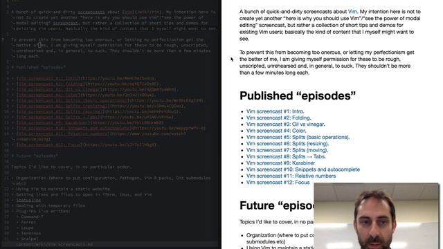 Vim screencast #16: Static site case study смотреть онлайн