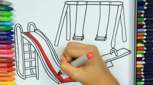 Как нарисовать детский парк ?| Раскраски детей HD | Рисование и окраска | Рисование для детей