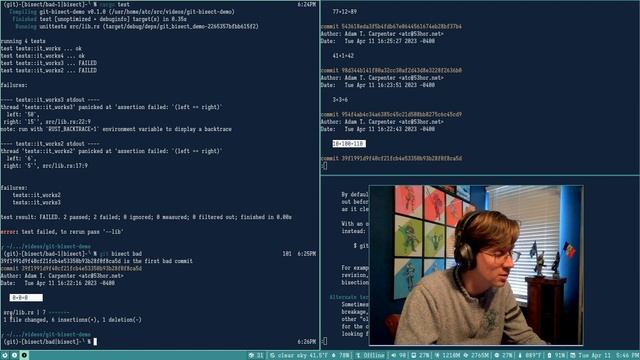 Bisect to easily find breaking commits: Practical Git (intermediate) смотреть онлайн