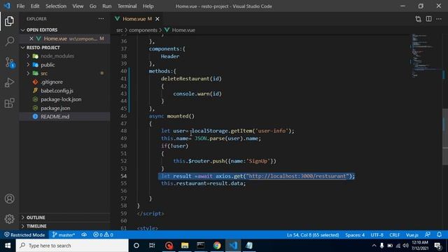 Vue js project in Hindi #21 Delete Restaurant