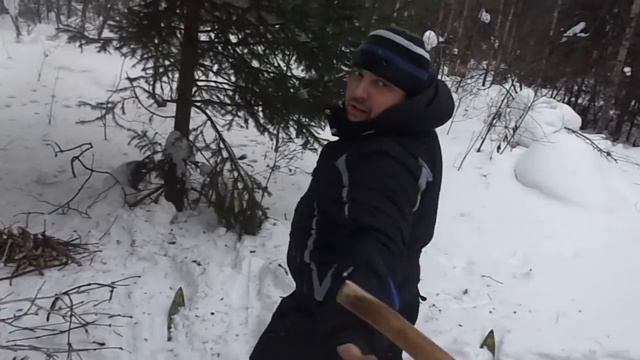 Тайга. Поход. Тест самодельных охотничьих лыж. смотреть онлайн