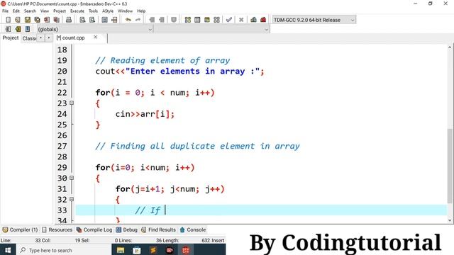 Write C++ program to delete all duplicate elements from an array #codingtutorialbydeepak