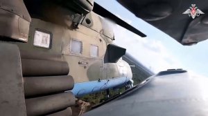 Боевая работа ударных вертолётов Ми-35М ВКС с бортовым комплексом обороны Л-370 «Витебск».