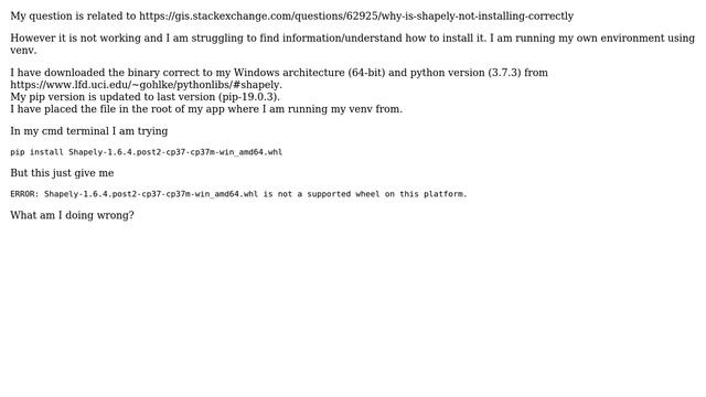 GIS: Install shapely windows using pip смотреть онлайн