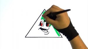 How to Draw Cartoon Triangle | Easy - Step by Step Digital Art