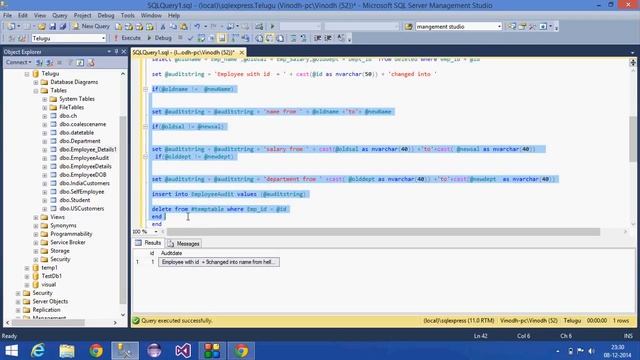 28 SQL Tutorial | HindiDML After Trigger for update statement ...