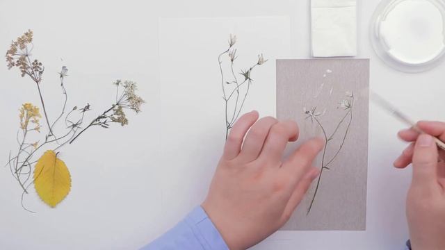 Аппликация. Букет из сухих полевых цветов в вазе. смотреть онлайн