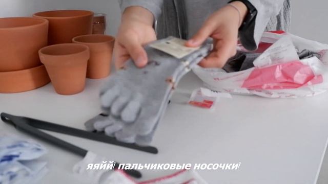 глиняные горшки ИКЕЯ, пальчиковые носки, многоразовые салфетки, голубь [натуральные звуки]