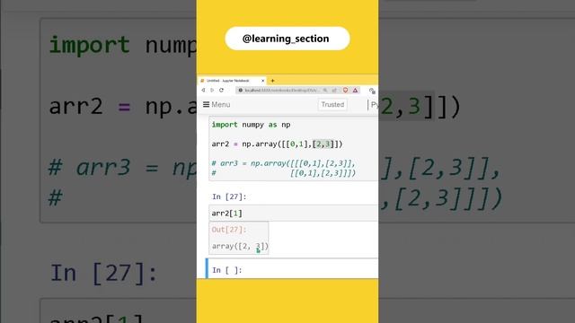 Indexing on 2-D array in Numpy | Python Numpy | Data science