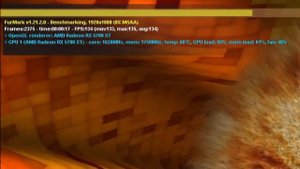 Sapphire RX5700XT Furmark Test Temperature and Score