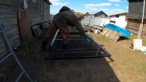 Simple sliding gate. Timelapse. Простые откатные ворота своими руками