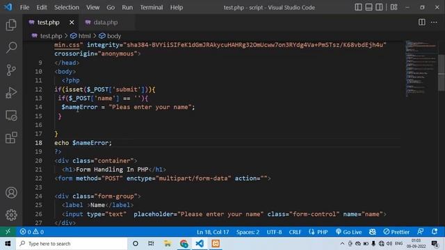 Web Development Tutorial | PHP | Part 11 | PHP Form Handling 1.2 | Tech Quick Learner
