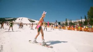 Спуск в купальниках Шерегеш 2017