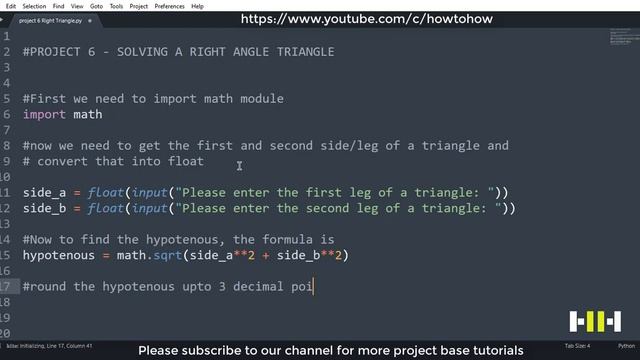 Beginners Python Programming | Right Angle Triangle Solver App | Project Base Python Tutorials