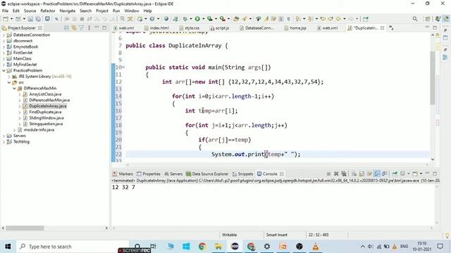 Finding Duplicate elements in array in java | Wipro coding question| nlth coding question 2021