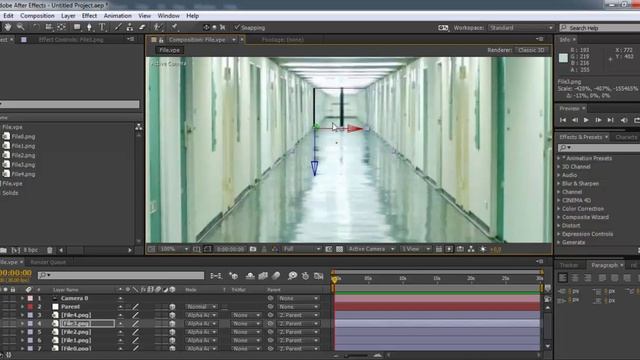 How to make 3D corridor | Как сделать 3D коридор из фото "After Effects" смотреть онлайн