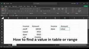 How to find a value in table or range in excel by using Xlookup function