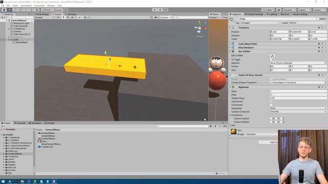 Физика в Unity - 7. Центр масс