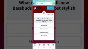 Amazon PTRON BassBuds PERL Quiz | 29th Nov 2022