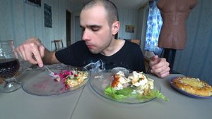 МУКБАНГ ПЕЛЬМЕНИ МЯСНЫЕ / ПИЦЦА / САЛАТ ОВОЩНОЙ / ВИНЕГРЕТ / ОБЖОР / EATING Mukbang ASMR/ АСМР #858