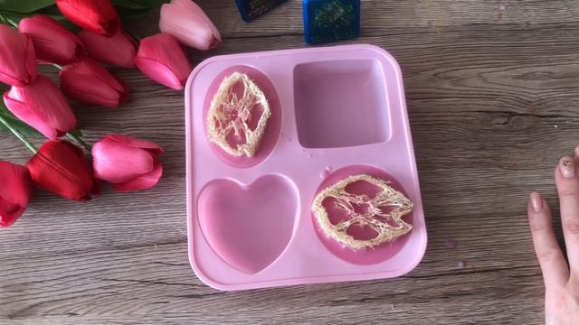 Штамп со своим логотипом на мыле. Украшаем мыло из основы. Ударные штампы.Мыло с люфой. смотреть онлайн