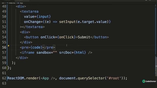 107. Execution Using SrcDoc | React with Typescript #react #typescript #javascript #learning