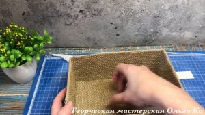 Как легко и просто сделать корзину для хранения из мешковины и старой коробки