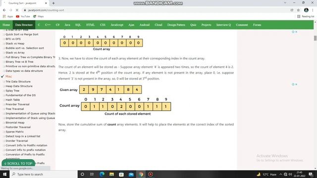 Counting Sort Explanation with Algorithm//DSA