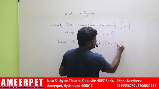 JDBC Static and Dynamic Queries | Ameerpet Technologies | By Srinivas