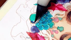 Drawing Mermaid from Childhood Painting | Huta Chan Studio