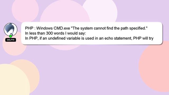 PHP : Windows CMD.exe "The system cannot find the path specified."