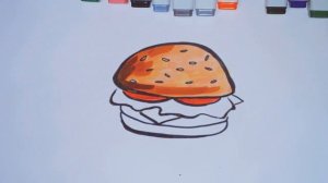 Как рисовать бургер. Hamburger How To Draw Fast Food
