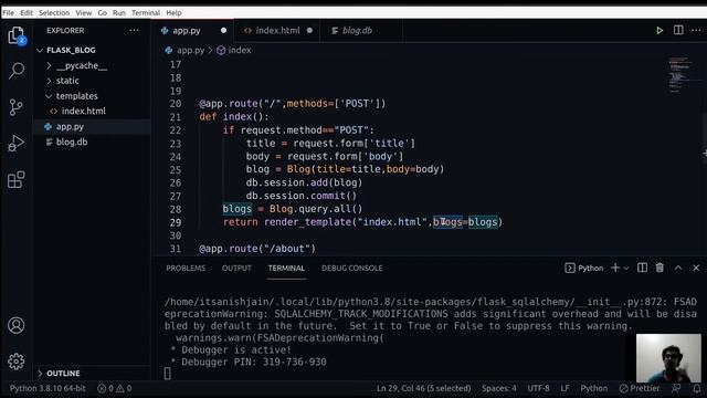 Flask Python Tutorial | Flask app for Beginner | Flask Website in 8 just mins | Flask App Example