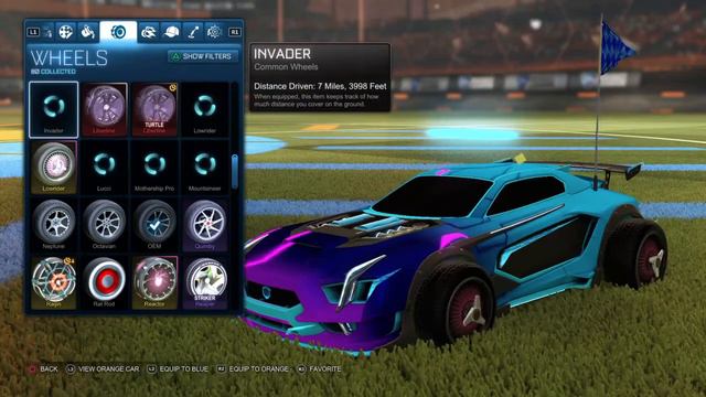 Purple mainframe and sky blue maverick  Rocket League_20181010165448