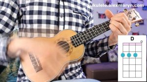 Аккорд D на укулеле