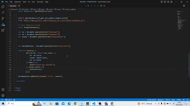 JavaScript&Firebase: Inserting Data to Database { Veri Tabanına Veri Ekleme } #javascript #firebase